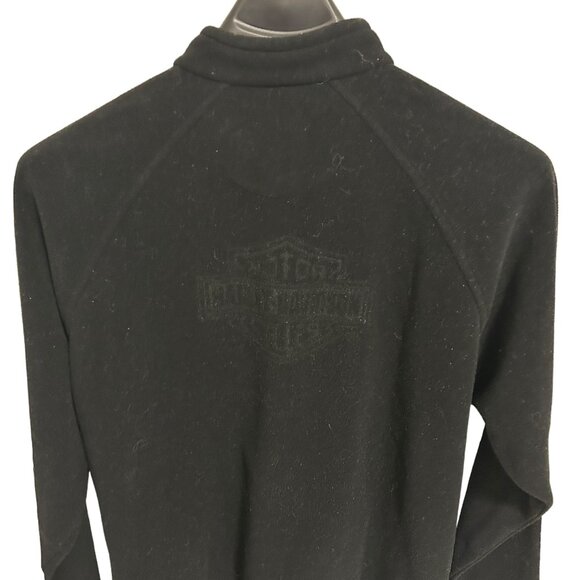 Harley Davidson 1/4 Zip Fleece Sweatshirt Mens Size Large Logo Black - Picture 8 of 8